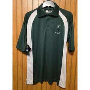 LFR Breathlite Polo Men Sz M Green Ireland Short‎ Sleeve Embroidered Golf New